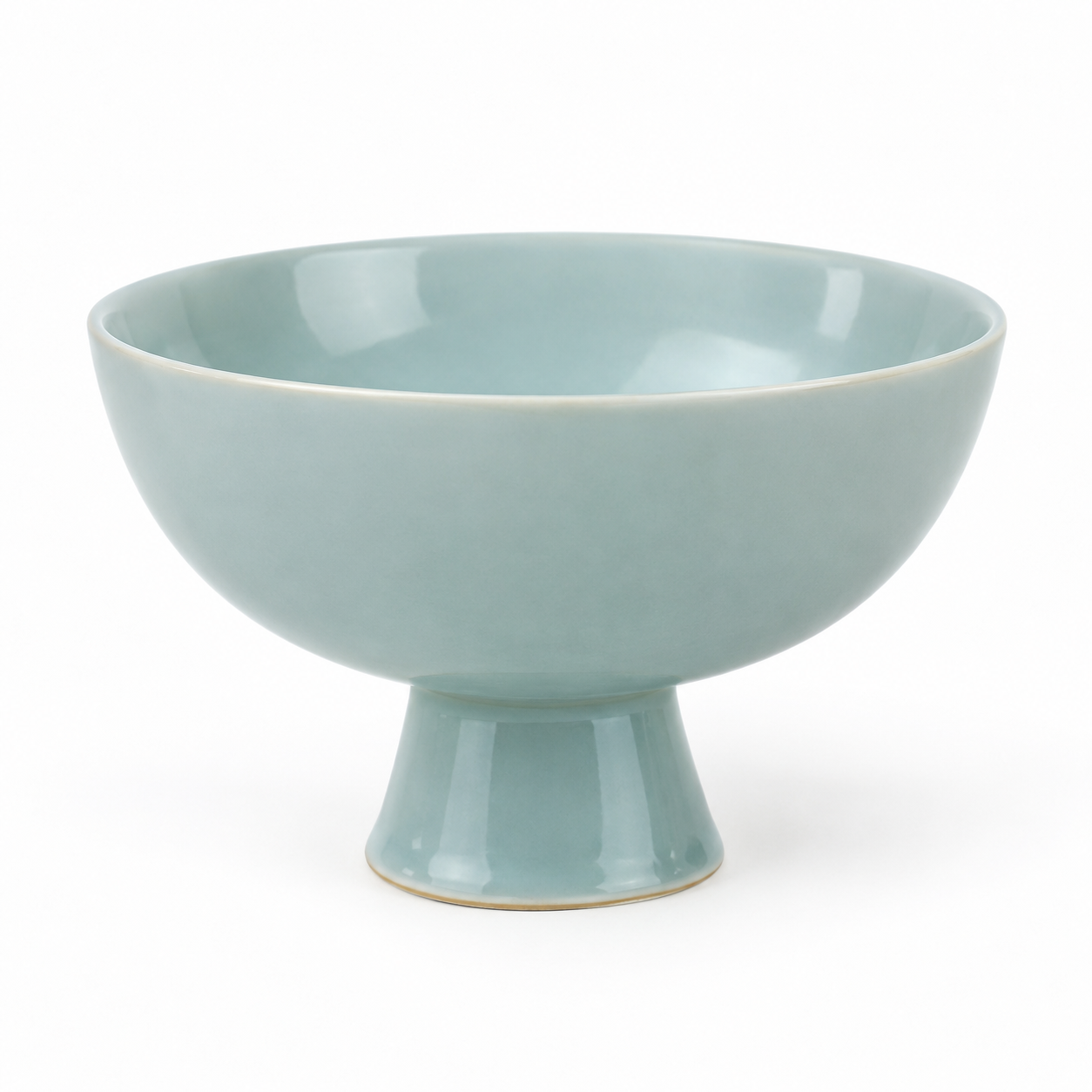 Coupe sur pied en céramique bleu ciel NARSAGO 20 cm décoration surélevée