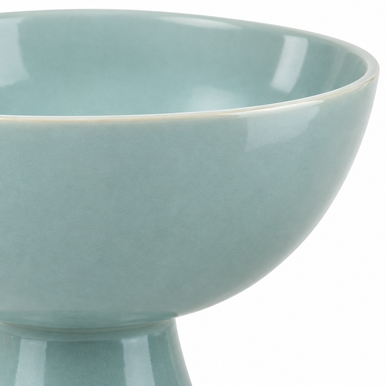 Coupe sur pied en céramique bleu ciel NARSAGO 20 cm décoration surélevée