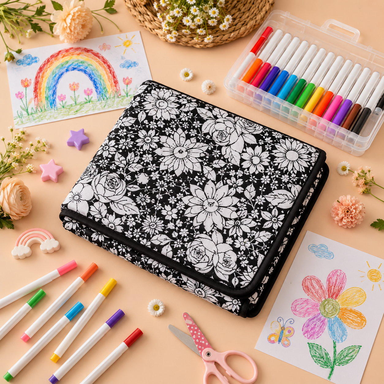 Couverture à colorier DIY pour enfants, tissu peluche doux, lavable et réutilisable