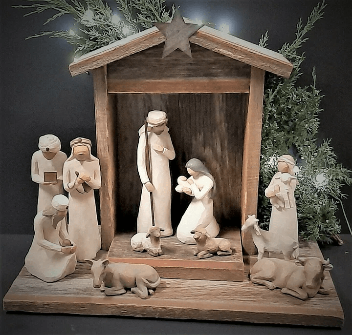Crèche de Noël artisanale 20 pièces