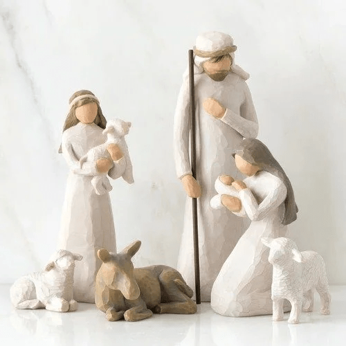 Crèche de Noël artisanale 20 pièces