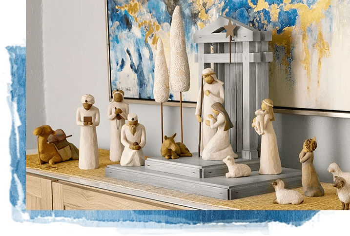Crèche de Noël artisanale 20 pièces
