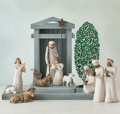 Crèche de Noël artisanale 20 pièces