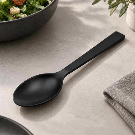 Cuillère de table en acier inoxydable noir mat 20 cm