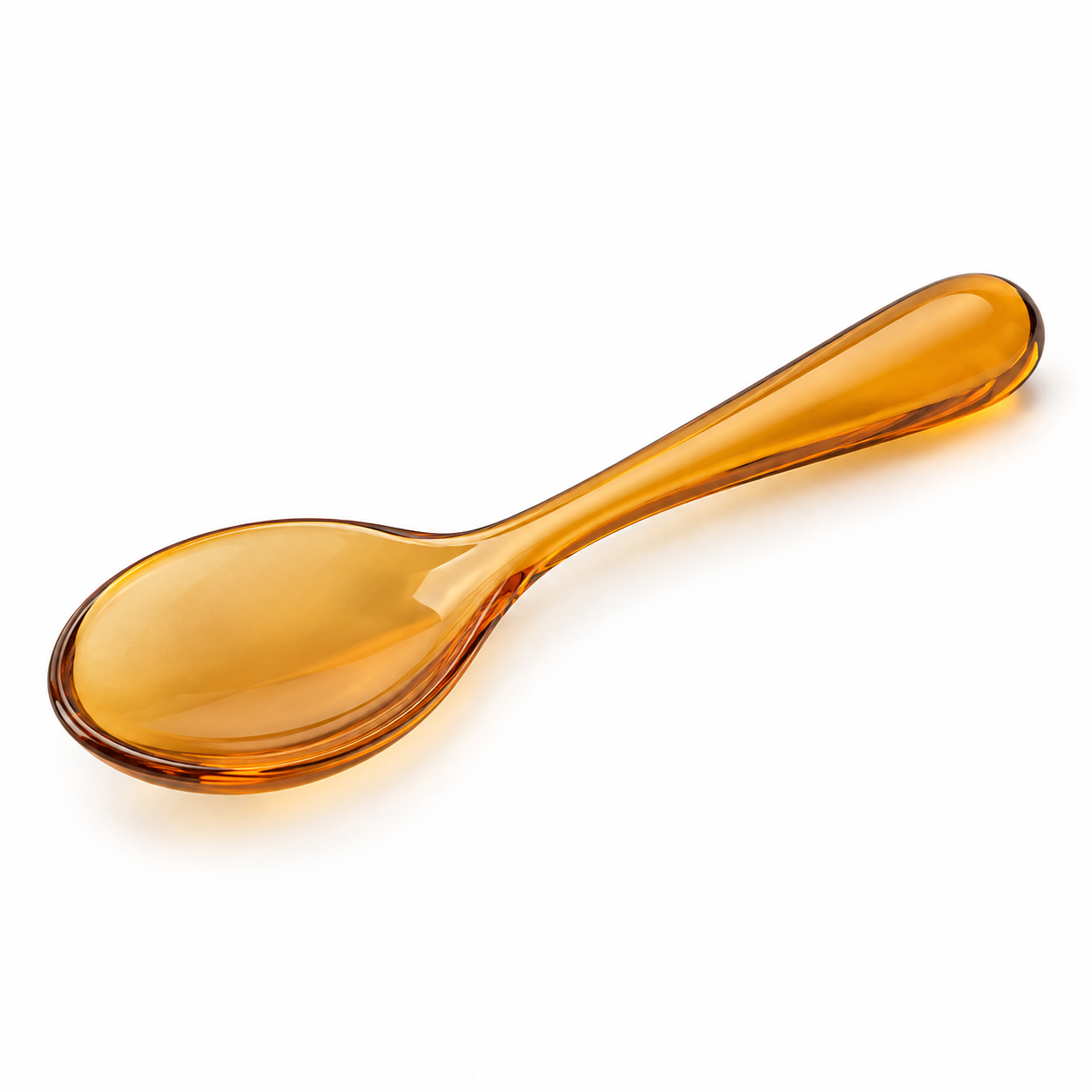 Cuillère en acrylique ambre translucide 18 cm