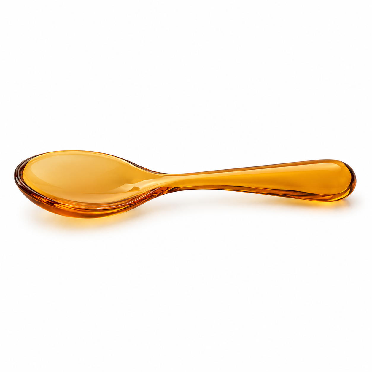 Cuillère en acrylique ambre translucide 18 cm