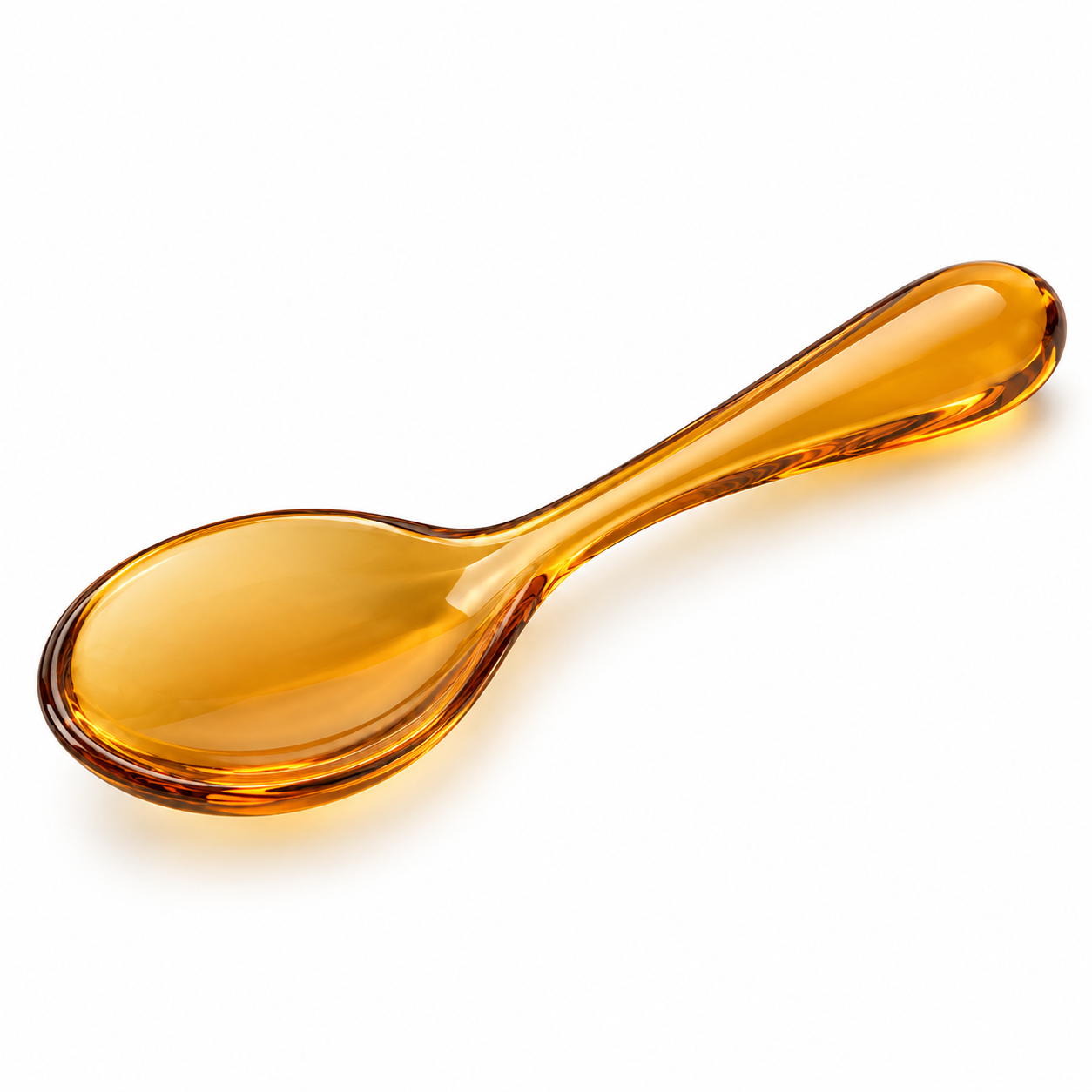 Cuillère en acrylique ambre translucide 18 cm