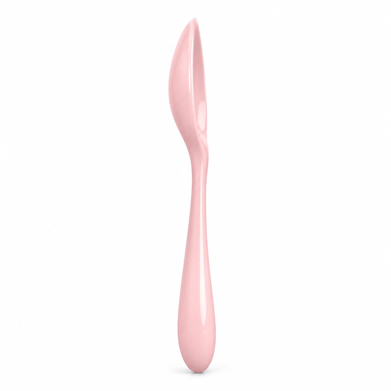 Petite cuillère de service en céramique rose pastel 15 cm