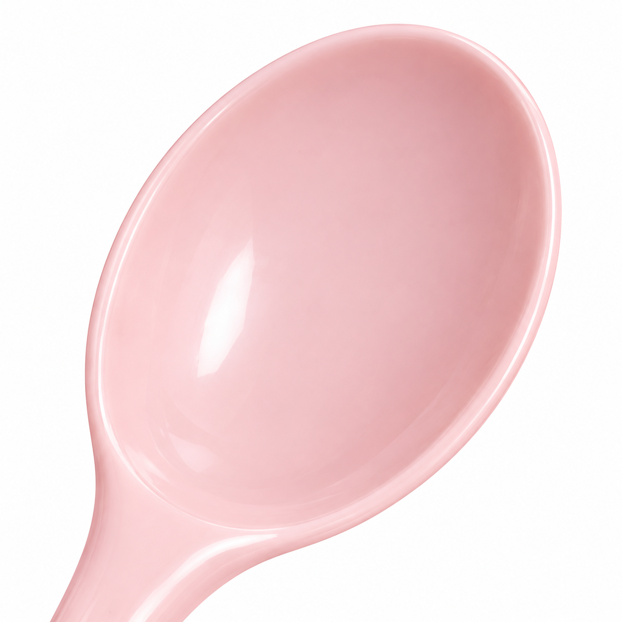 Petite cuillère de service en céramique rose pastel 15 cm