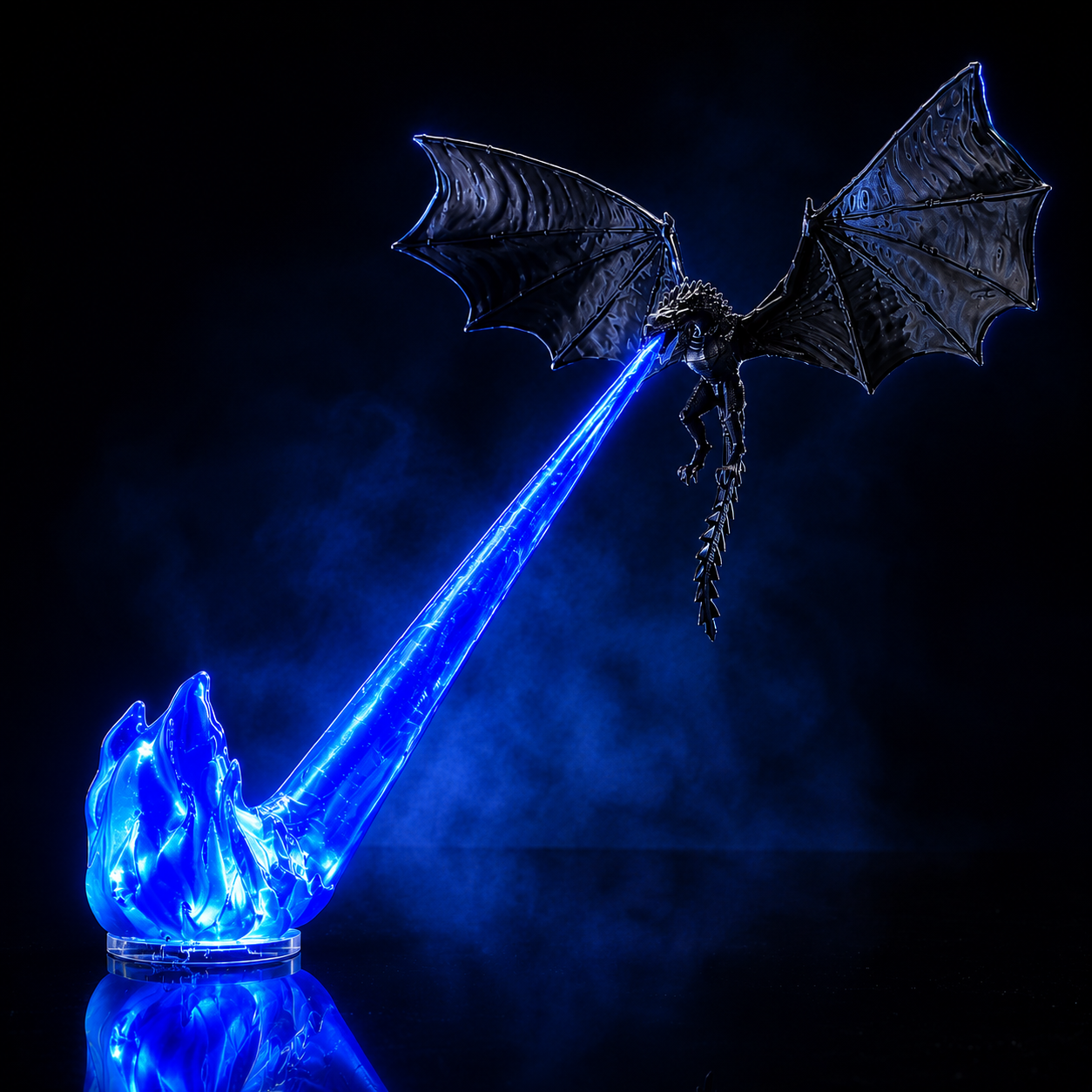 Décoration dragon volant avec effet de flamme lumineuse pour chambres fantastiques