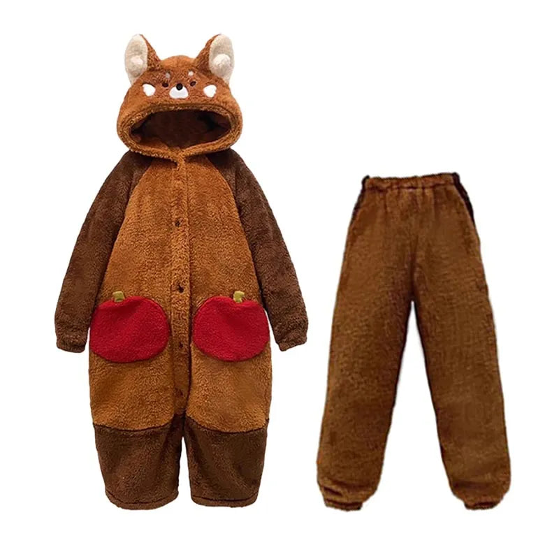 Ensemble de pyjama confortable pour un sommeil paisible toute la nuit - Motif panda roux