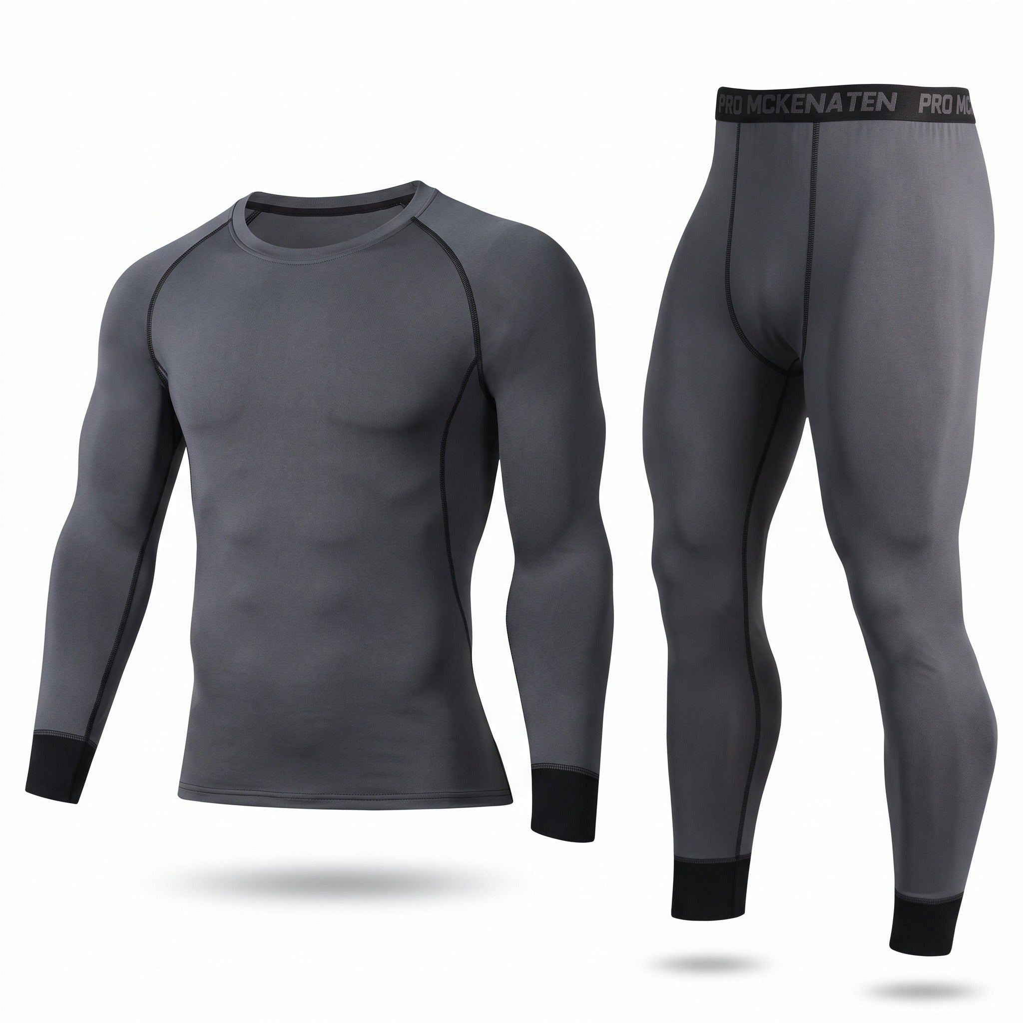 Ensemble de sous-vêtements thermiques 2 pièces extensibles haut et leggings unisexe