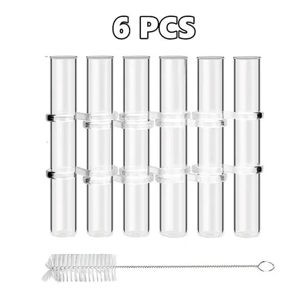 Ensemble de vases en verre pliables de 6 ou 8 pièces | Design flexible et torsadable | Bords arrondis lisses pour arrang