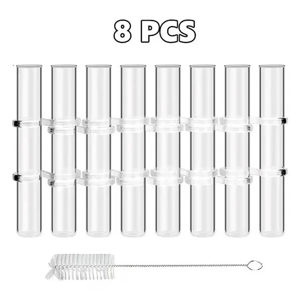 Ensemble de vases en verre pliables de 6 ou 8 pièces | Design flexible et torsadable | Bords arrondis lisses pour arrang