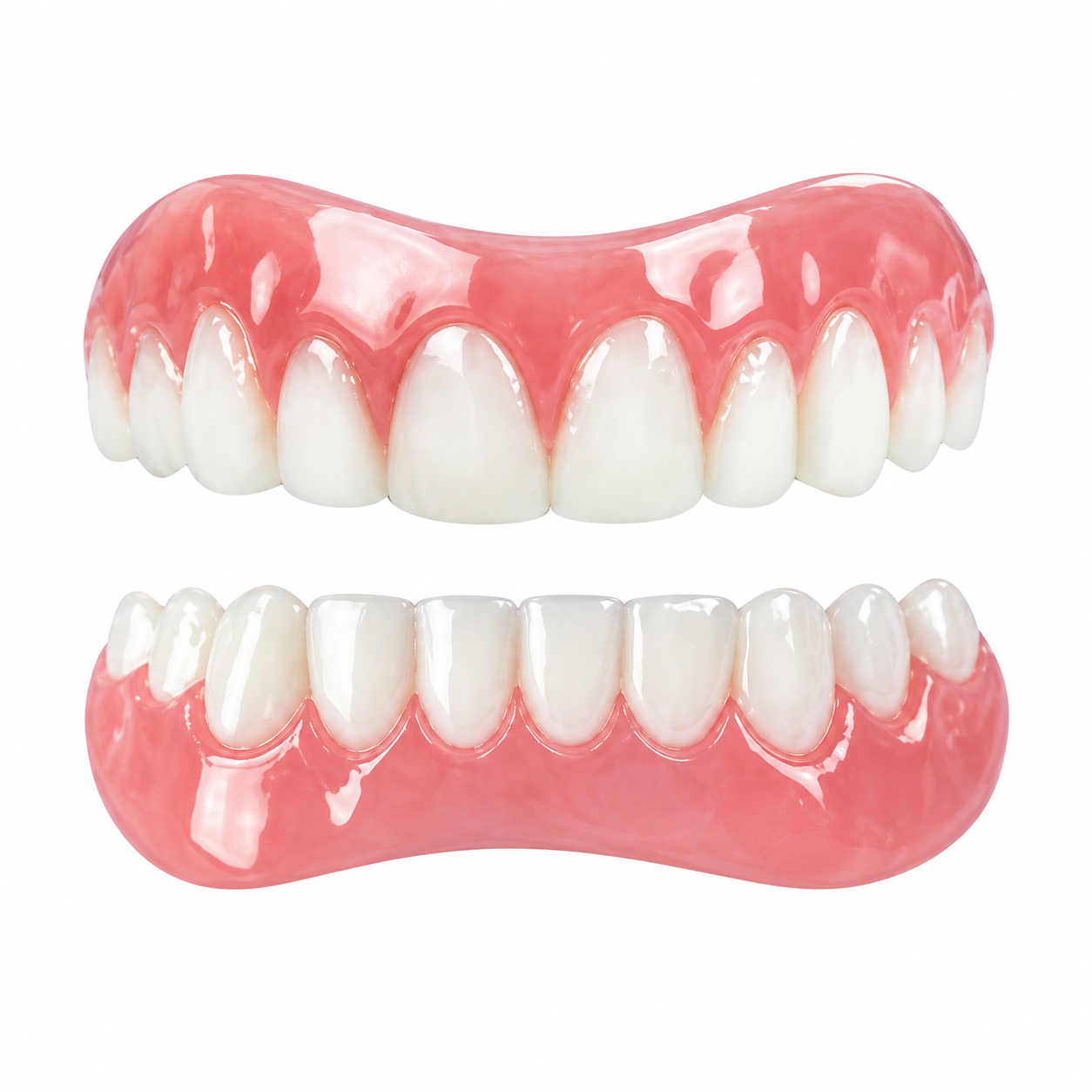 Ensemble de prothèses dentaires en silicone flexible avec pièces supérieure et inférieure séparées pour adultes
