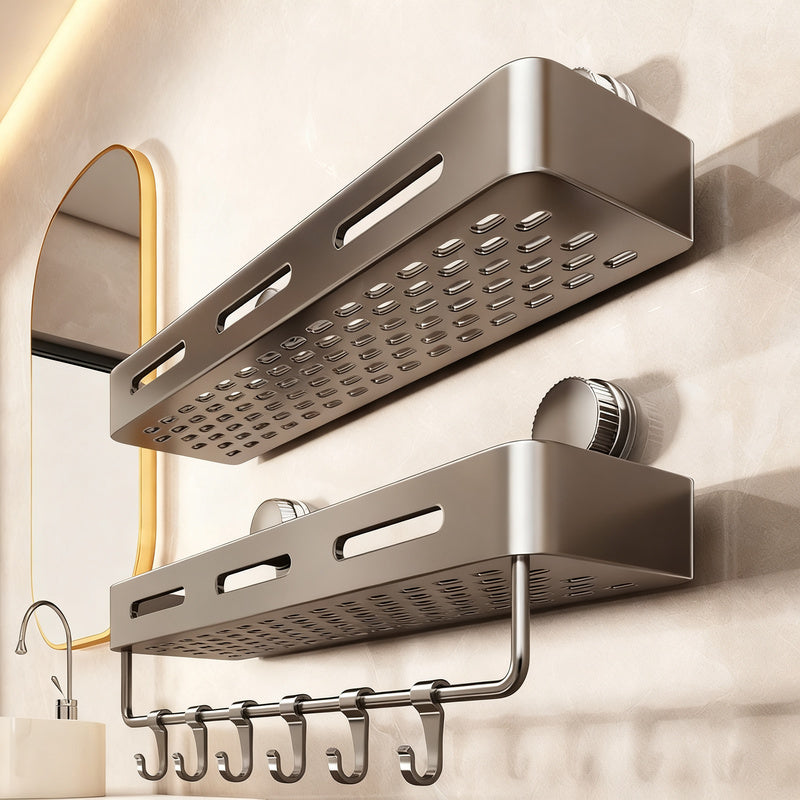 Étagère de salle de bain à ventouses, fixation murale