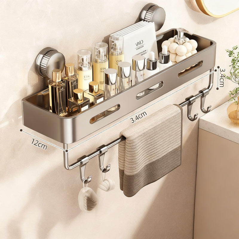 Étagère de salle de bain à ventouses, fixation murale