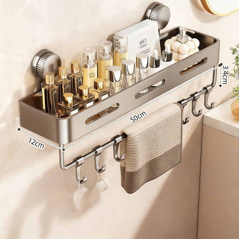 Étagère de salle de bain à ventouses, fixation murale