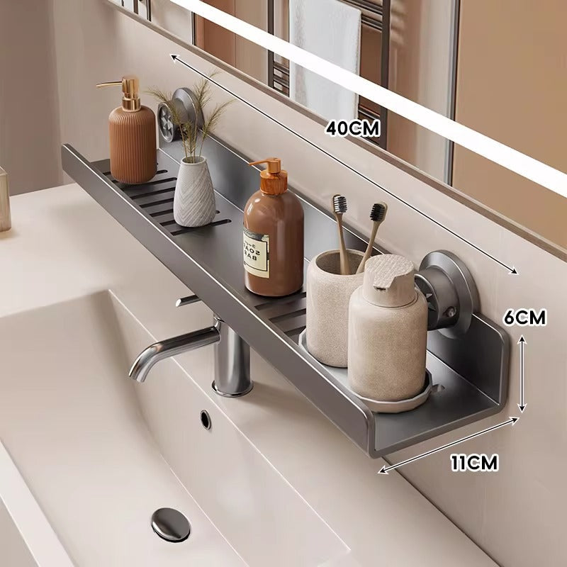 Étagère de salle de bain ventilée à fixation par ventouse