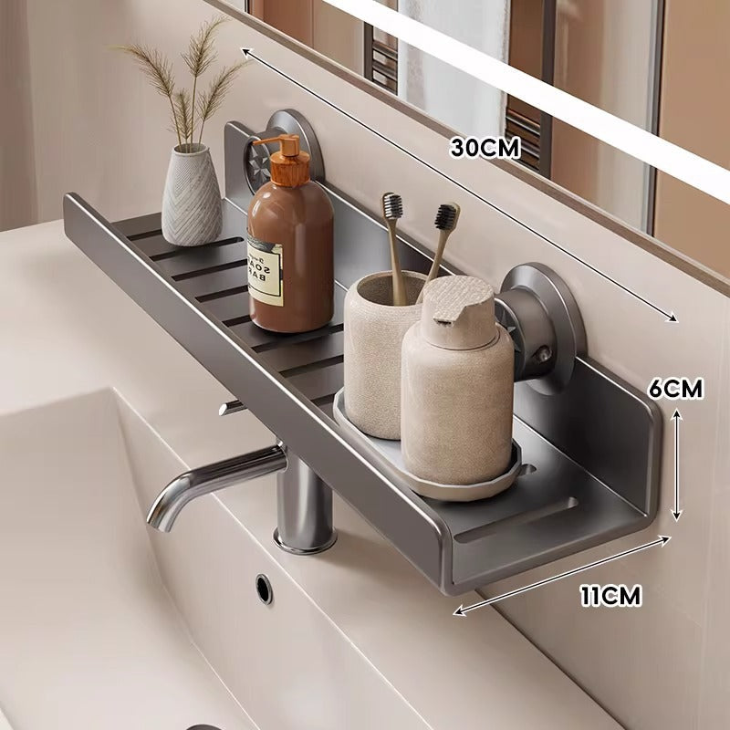 Étagère de salle de bain ventilée à fixation par ventouse