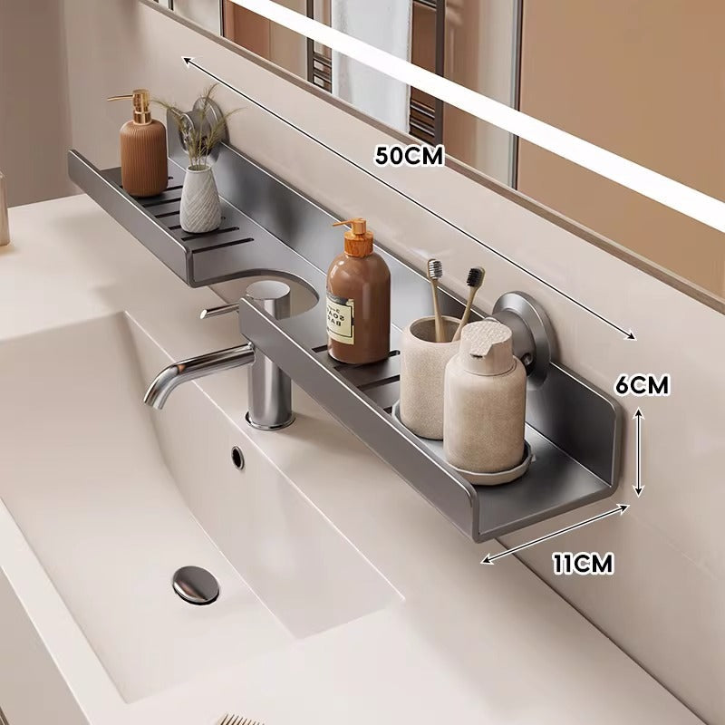 Étagère de salle de bain ventilée à fixation par ventouse