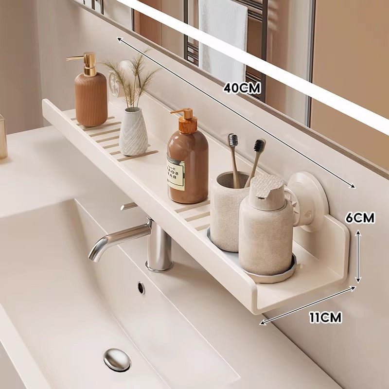 Étagère de salle de bain ventilée à fixation par ventouse