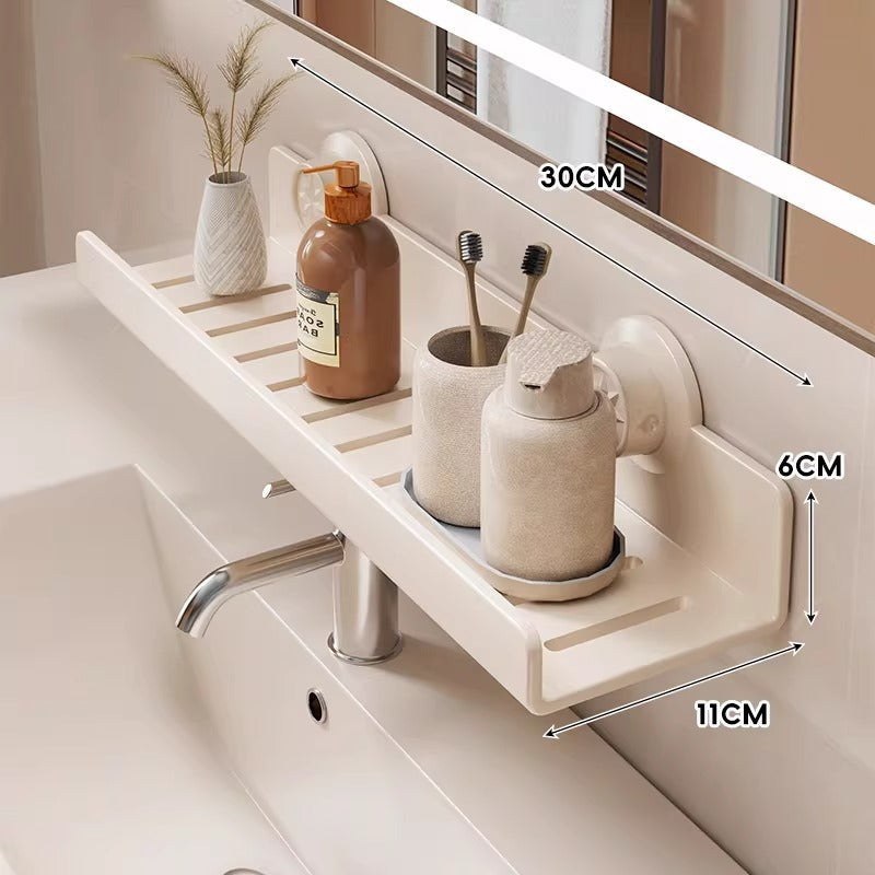 Étagère de salle de bain ventilée à fixation par ventouse