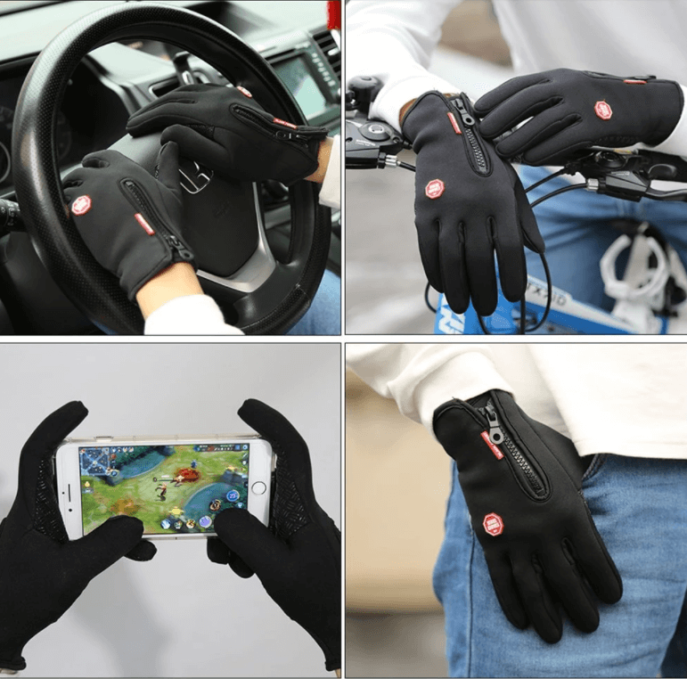 Gants thermiques imperméables coupe-vent avec bouts tactiles