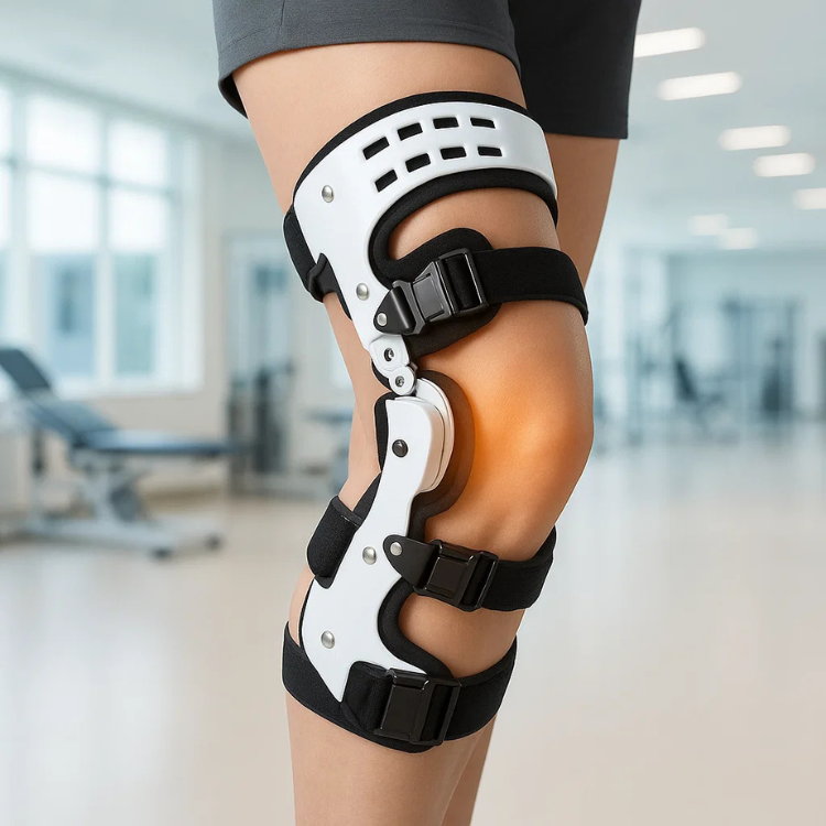 Genouillère de décharge avec stabilisation réglable, gauche ou droite, taille unique – ArthroGuard