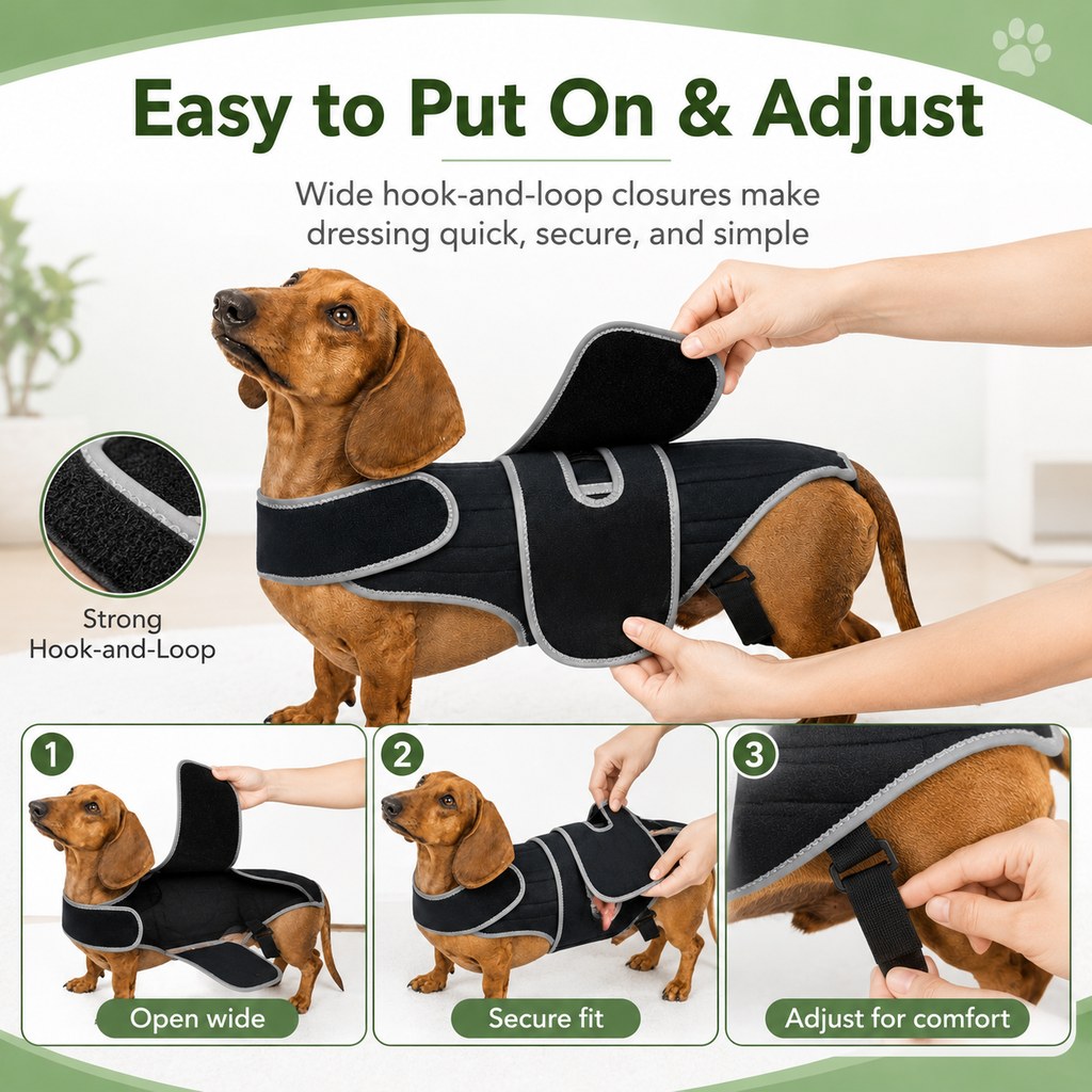 Gilet de soutien dorsal ajustable et respirant (races à dos long)