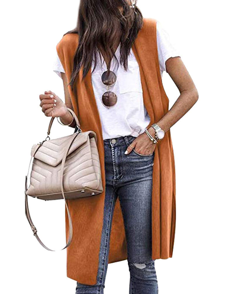 Gilet en maille oversize décontracté à manches courtes pour femme