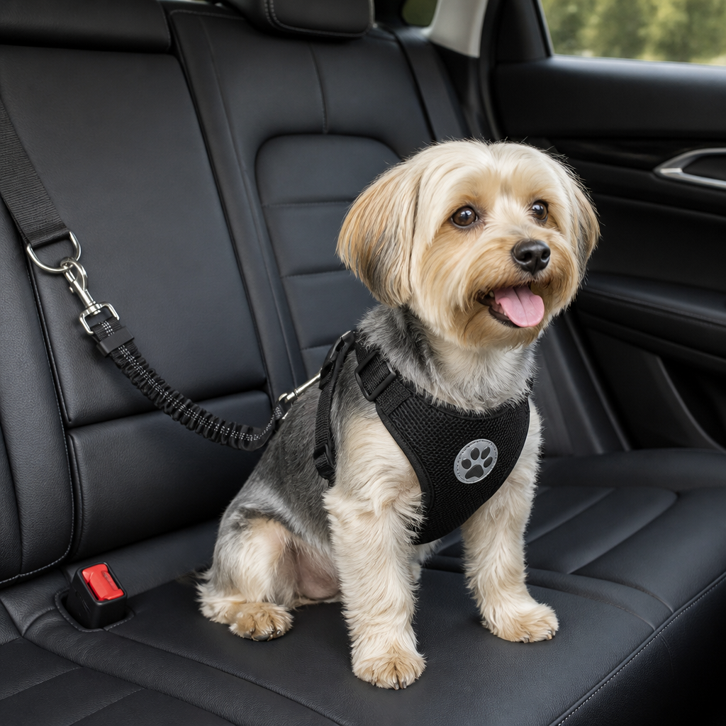 Harnais de sécurité voiture pour chien en mesh respirant ajustable