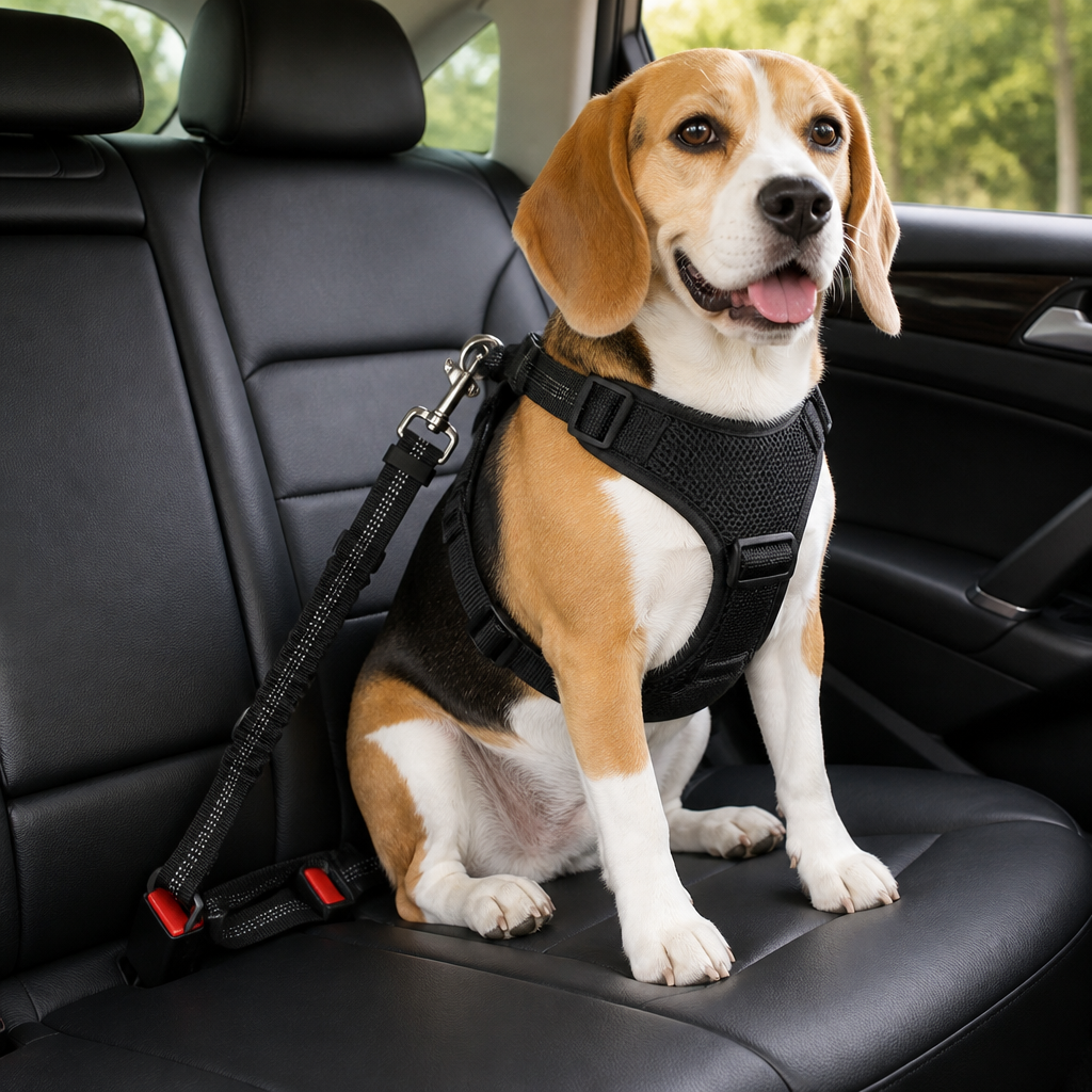Harnais de sécurité voiture pour chien en mesh respirant ajustable