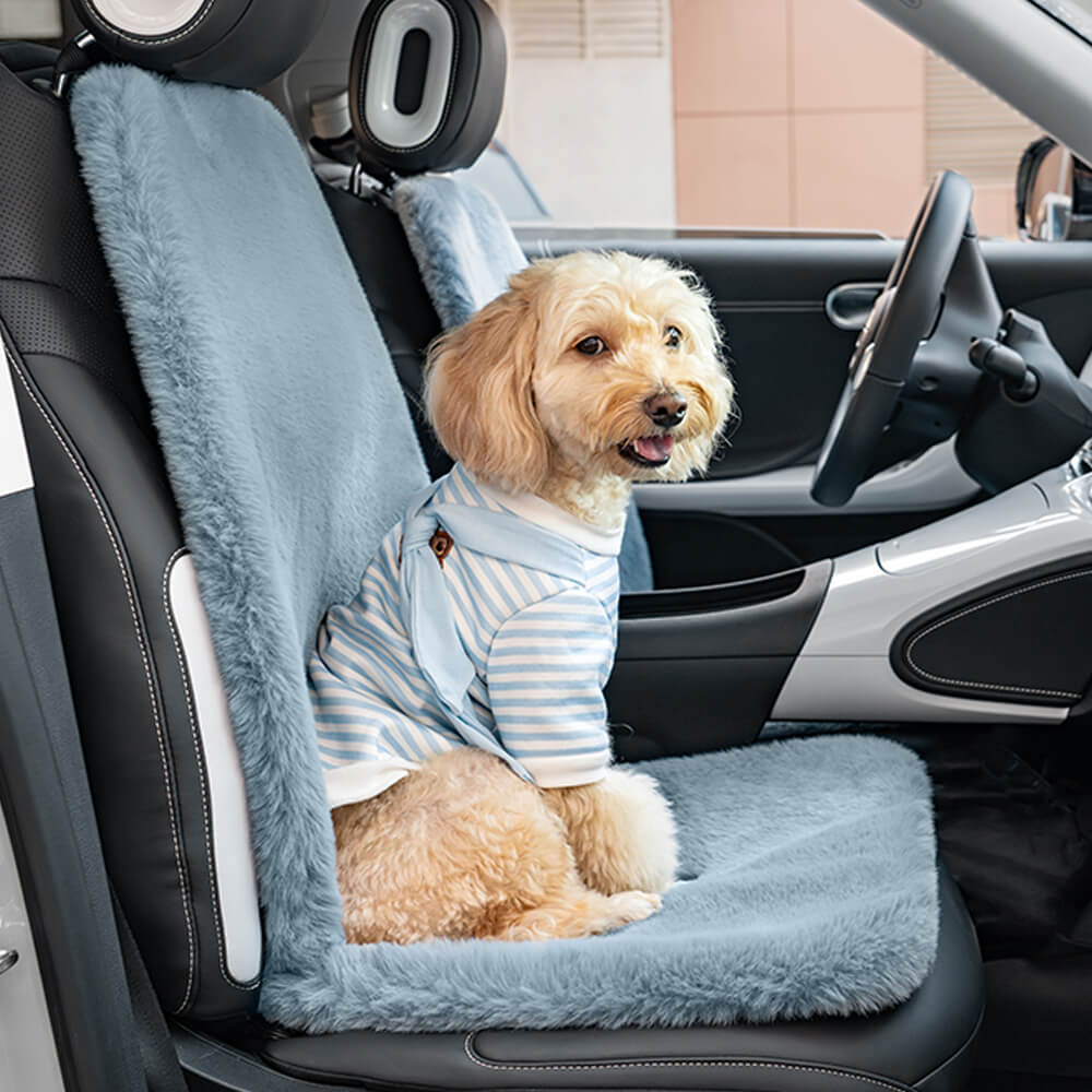 Housse de siège auto universelle en peluche pour animaux et propriétaires