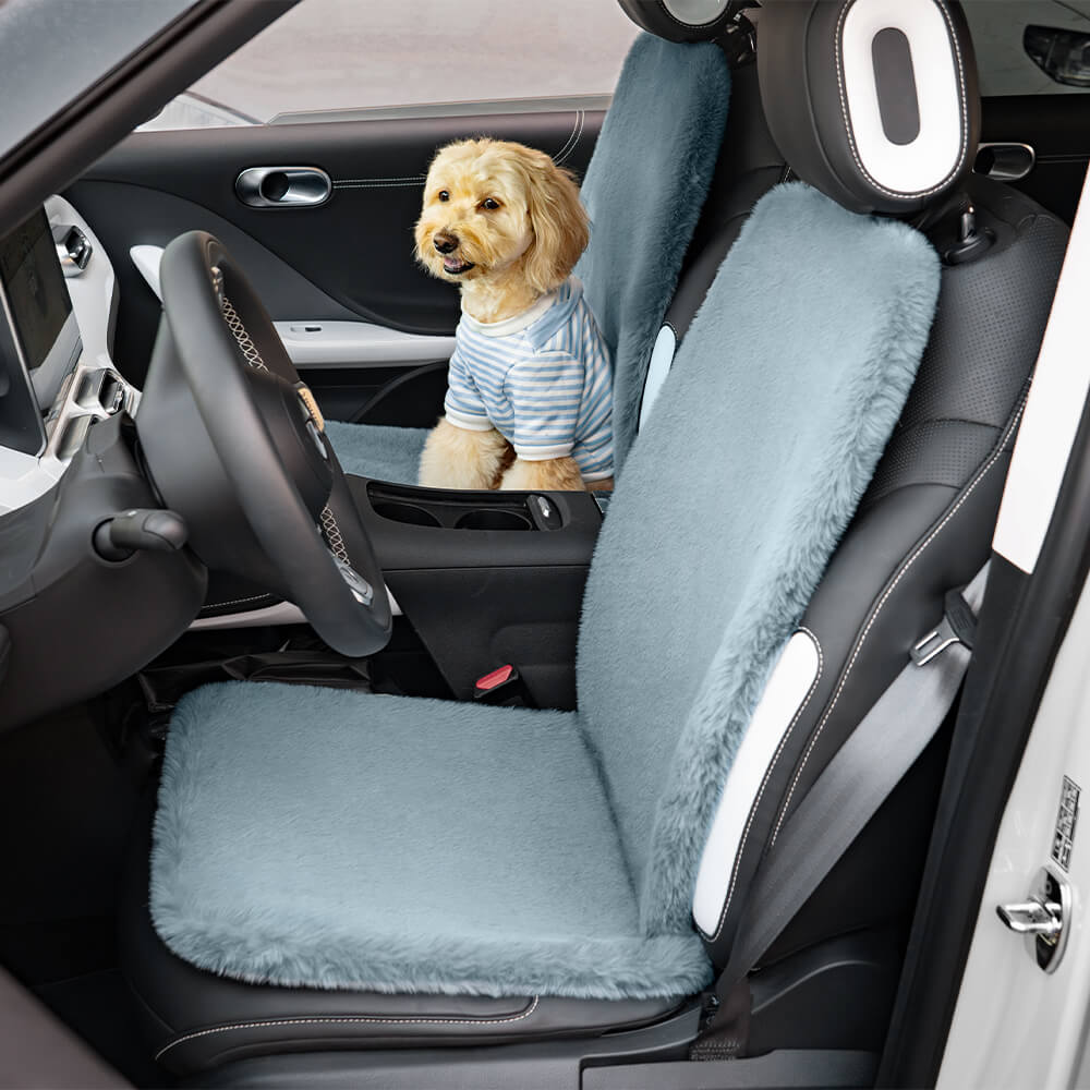 Housse de siège auto universelle en peluche pour animaux et propriétaires