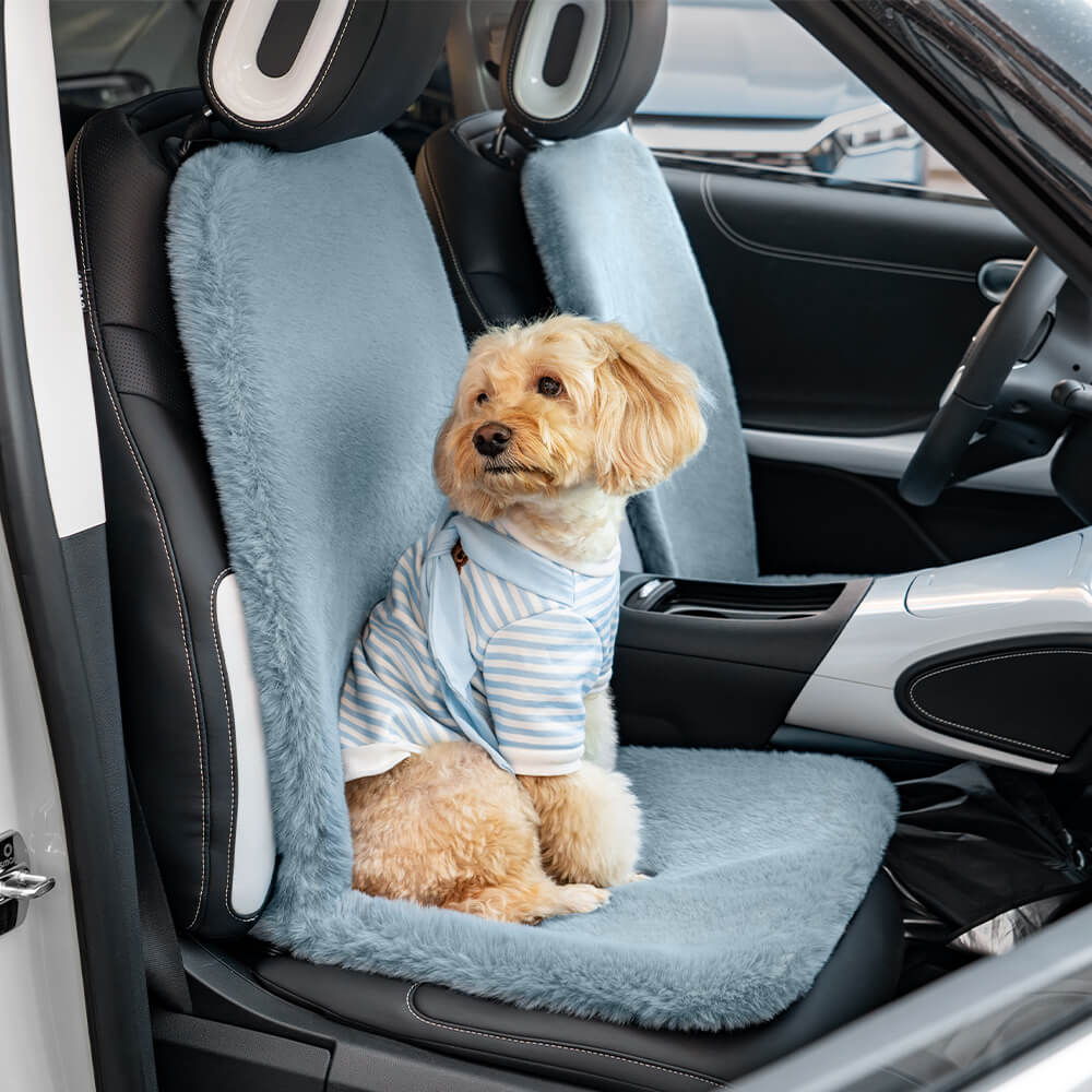 Housse de siège auto universelle en peluche pour animaux et propriétaires