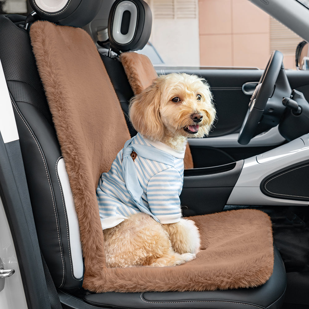 Housse de siège auto universelle en peluche pour animaux et propriétaires