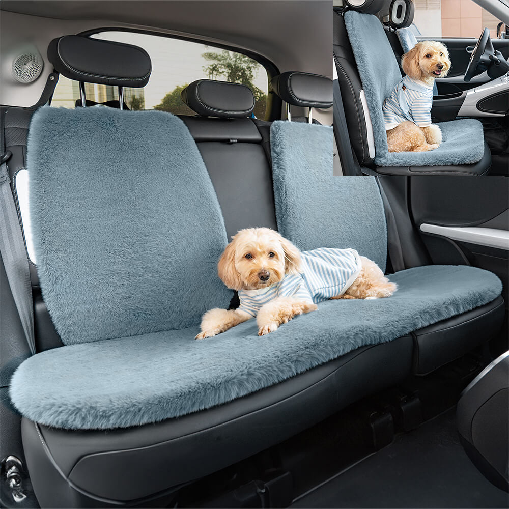 Housse de siège auto universelle en peluche pour animaux et propriétaires