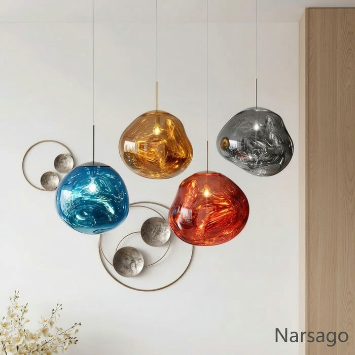 Jessamy | Suspension globe en acrylique moulée avec finition miroir pour salle à manger et cuisine