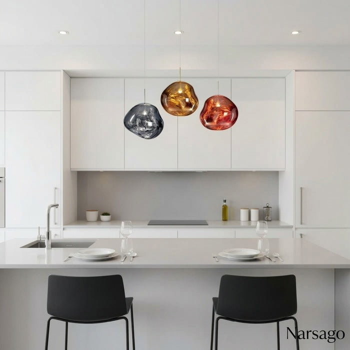 Jessamy | Suspension globe en acrylique moulée avec finition miroir pour salle à manger et cuisine