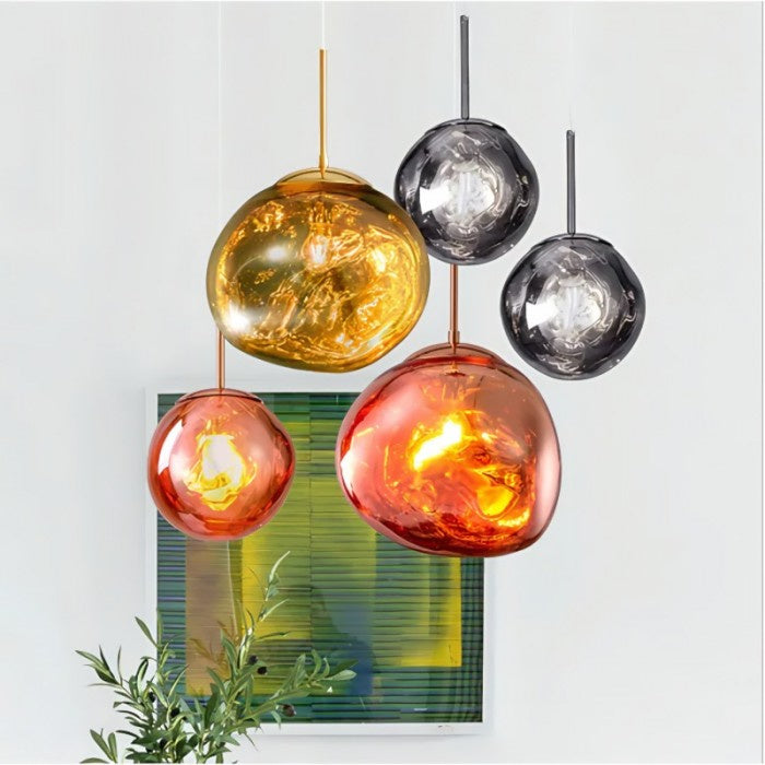 Jessamy | Suspension globe en acrylique moulée avec finition miroir pour salle à manger et cuisine