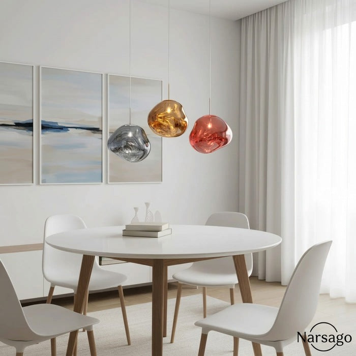 Jessamy | Suspension globe en acrylique moulée avec finition miroir pour salle à manger et cuisine