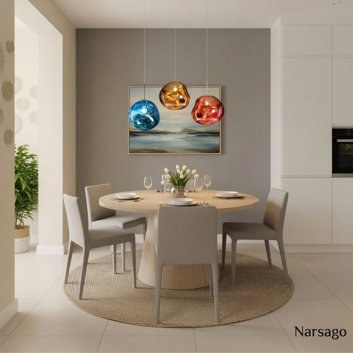 Jessamy | Suspension globe en acrylique moulée avec finition miroir pour salle à manger et cuisine