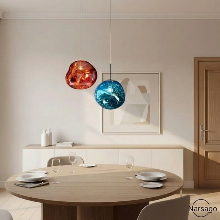 Jessamy | Suspension globe en acrylique moulée avec finition miroir pour salle à manger et cuisine