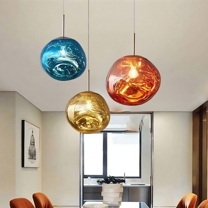 Jessamy | Suspension globe en acrylique moulée avec finition miroir pour salle à manger et cuisine