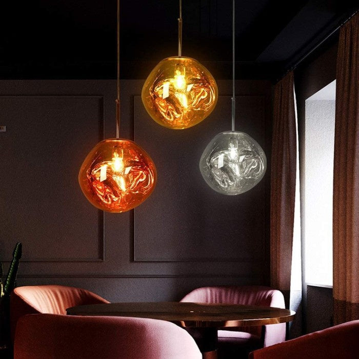 Jessamy | Suspension globe en acrylique moulée avec finition miroir pour salle à manger et cuisine
