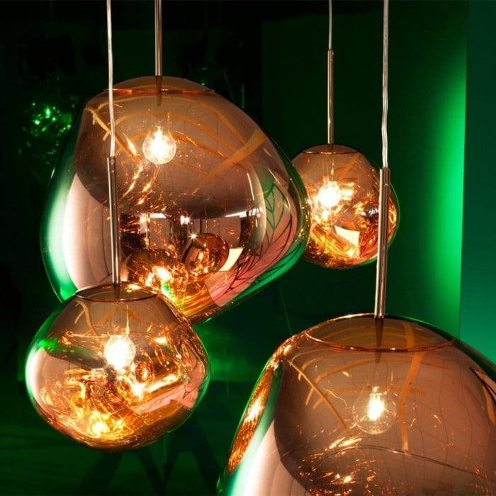 Jessamy | Suspension globe en acrylique moulée avec finition miroir pour salle à manger et cuisine