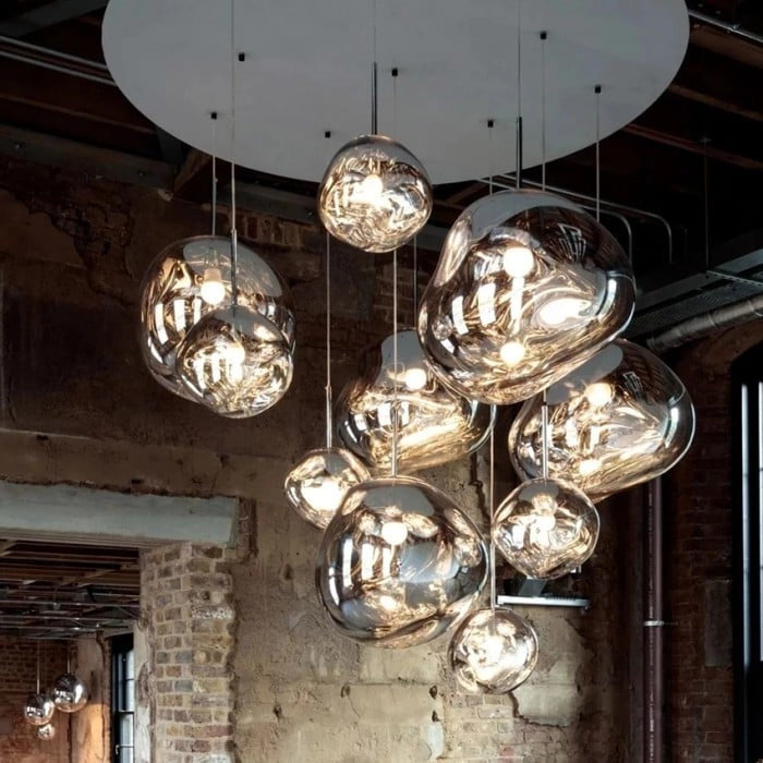 Jessamy | Suspension globe en acrylique moulée avec finition miroir pour salle à manger et cuisine