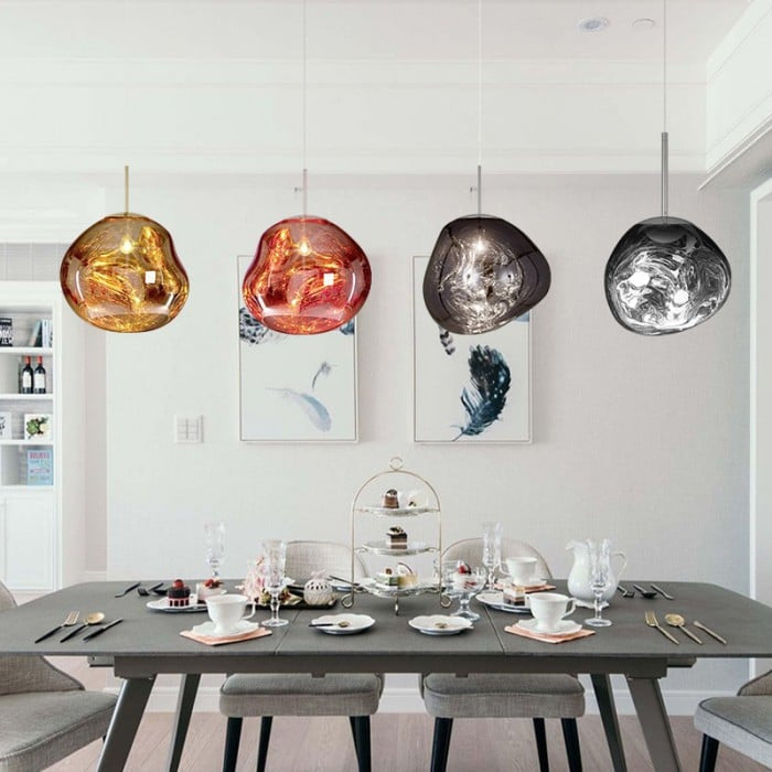Jessamy | Suspension globe en acrylique moulée avec finition miroir pour salle à manger et cuisine