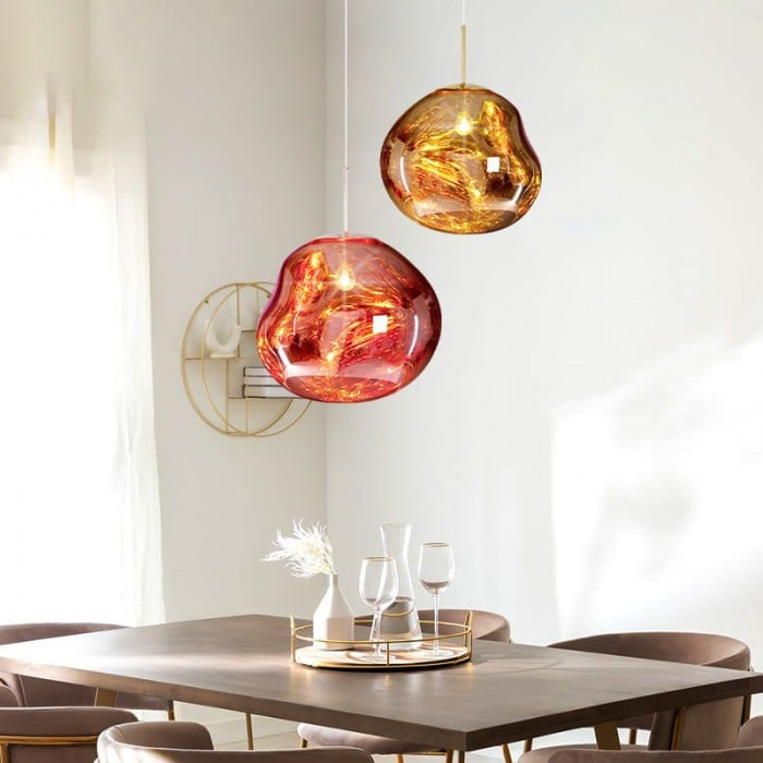 Jessamy | Suspension globe en acrylique moulée avec finition miroir pour salle à manger et cuisine